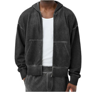 Pull à capuche lourd unisexe de haute qualité 500gsm Logo personnalisé polaire éponge française coton surdimensionné léger tricoté pour les femmes - Product Image 2