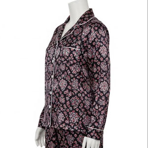 Ensemble pour femmes en satin imprimé, séchage rapide, tissu en polyester, doux, respirant, confortable, vêtements de détente décontractés, recherche et approvisionnement en ligne A - Product Image 4