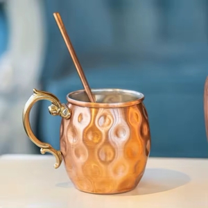 Artesanías de cobre puro martillado taza para Barware cerveza Vicky cóctel Moscow Mule taza de cobre hecha a mano - Product Image 3