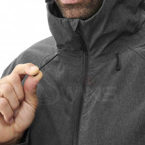 Chaqueta cortavientos de poliéster de nailon de Color personalizado de alta calidad, cuello con capucha, ropa larga para invierno - Product Image 4