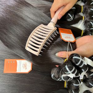 Extensions de cheveux humains bruts vietnamiens 1B de qualité supérieure paquets de cheveux de trame droite en os 14 ''aspect naturel sans enchevêtrement et sans perte - Product Image 6