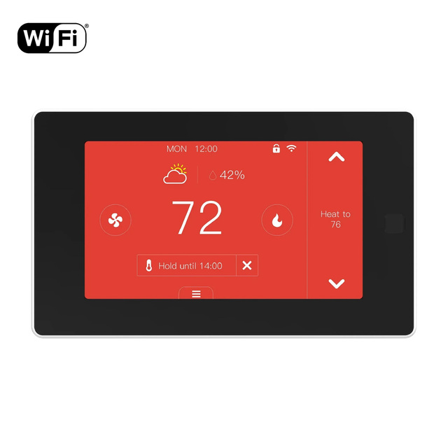 Tuya WiFi Smart Square Thermostat with Sensors and Touchscreen Modern Design 24VAC for HVAC Systems FCC Certified OEM/ODM