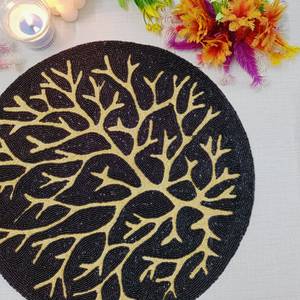 ที่ชาร์จทรงกลมทำด้วยมือสำหรับการรับประทานอาหารสุดหรูและของตกแต่งวันหยุดลูกปัดทำมือไม่เหมือนใครที่รองจานบนเฟอร์นิเจอร์บ้าน - Product Image 2