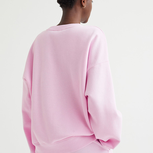 Sweat-shirt pull surdimensionné avec logo personnalisé pour femmes vêtements de sport d'hiver style décontracté tissu polaire éponge uni logo à l'avant - Product Image 3