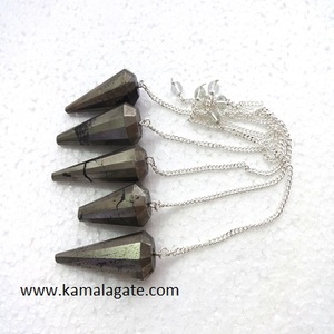 Vente en gros de pendule en cristal de quartz à facettes pierre d'aventurine orange naturelle pour la guérison de la radiesthésie Types d'agate de quartz rose - Product Image 4