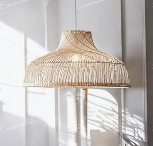 Plafonnier en osier et bambou pour l'intérieur, abat-jour naturel suspendu, abat-jour pour restaurant, abat-jour en osier de créateur - Product Image 2