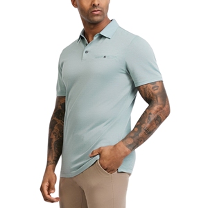 Camiseta Polo de Algodón de Color Personalizado, Directo de Fábrica, Camiseta Polo Informal de Manga Corta para Hombre, Corte Regular, Color Verde Claro - Product Image 2
