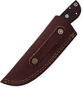 Couteau de chasse en acier damas fait à la main couteau de survie avec gaine en cuir couteaux de chasse à lame fixe pleine soie - Product Image 6