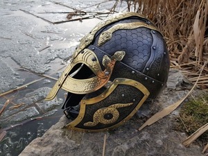 Casco Vikingo Normando de Acero Endurecido Medieval, Auténtico Casco Histórico de Guerrero, Casco Tradicional de Caballero Medieval Normando - Product Image 4