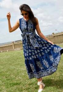 Nueva moda para mujer, el mejor vestido Maxi de manga larga con cuello en V, botón blanco, encaje para mujer, soporte hueco, cuello mandarín, bordado Natural - Product Image 3