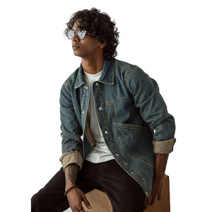 Veste en jean surdimensionnée pour hommes Veste en jean grande taille respirante pour la saison d'hiver, vente en gros à des prix abordables pour hommes - Product Image 5