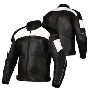 Veste de course de moto en cuir à prix de gros avec surpiqûres, veste de moto en cuir véritable très vendue - Product Image 6