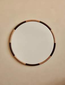 Espejo de marco de madera en forma de cápsula Premium, espejo de pared tallado minimalista para decoración rústica moderna o escandinava, espejo elegante - Product Image 4