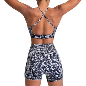 Ensembles d'entraînement de course à pied Gym Yoga imprimé par sublimation design avec logo personnalisé soutien-gorge de sport taille haute pour femmes short de compression Fitness - Product Image 2