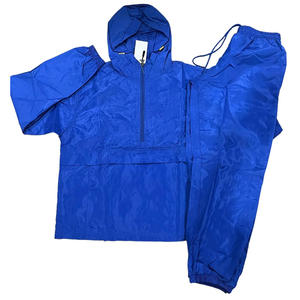 Conjunto de ropa deportiva unisex de invierno para gimnasio, conjunto de 2 piezas ecológico para correr, cortavientos sólido, Sudadera con capucha, pantalones de chándal de carga elástica - Product Image 1