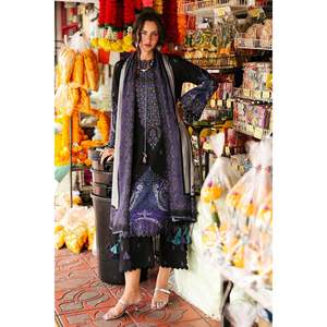 Ensemble Charizma 3 pièces : chemise, dupatta et pantalon imprimés Khaddar avec broderie Khaddar BIC-2667 - Product Image 1