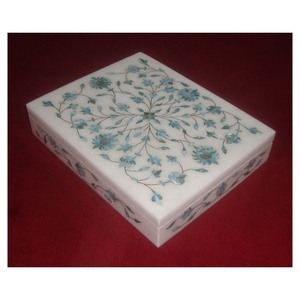 Pure <b>White</b> Marble Inlaid <b>Boxes</b> Best Handcrafted Design With Great High Quality Marble Inlaid <b>Boxes</b> For Business <b>Gift</b> - Product Image 1