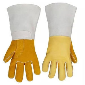 Guantes de soldadura Tig de cuero de vaca grueso y resistente Guantes de seguridad industrial con aislamiento térmico resistentes al desgaste para trabajo al aire libre - Product Image 4