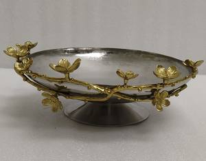 Cuenco para servir de diseño impresionante para el hogar, restaurante de Hotel y vajilla, cuenco para servir de latón y acero de alta calidad de Color plateado - Product Image 4