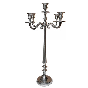 Tall Five Arms Hand Crafted Aluminum <b>Candelabra</b> Nickel Plated Floor <b>Candelabra</b> for Home Wedding Parties Decoration - Product Image 1