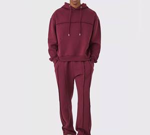 2025 Trending Custom Heavyweight 3d Puff Print 100% Cotton Tracksuits <b>Oversized</b> <b>Jogger</b> Sets Tracksuit for Men - Product Image 3
