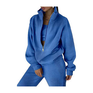 Conjuntos de mujer de calidad superior de nuevo diseño, conjunto de joggers, pantalones, sudadera con pantalones de chándal, sudaderas con capucha en blanco de gran tamaño - Product Image 2