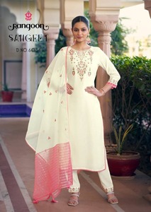 Ensemble Kurti en viscose élégant pour femmes avec travail manuel Khatli vente en gros OEM ODM fête vêtements ethniques y compris bas et Dupatta - Product Image 2