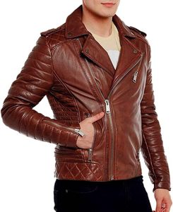 Chaqueta de Motociclista para Hombre - Chaqueta de Cuero de Cordero Estilo Rocker Retro para Invierno, Chaqueta Doble con Múltiples Bolsillos - Product Image 5