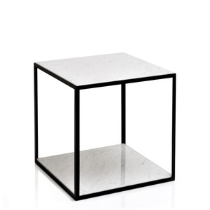 Juego de Mesa de Centro Moderna con Acabado en Polvo de Hierro Negro con Mesas Auxiliares para Muebles de Sala de Estar Contemporánea - Product Image 3