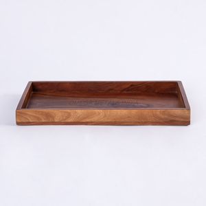Bandeja de madera hecha a mano en acabado natural con forma única hecha de madera de mango y acacia Perfecta para servir y decorar - Product Image 4