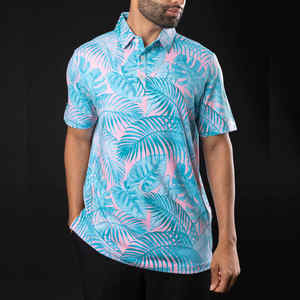 เสื้อกอล์ฟแขนสั้นผู้ชาย แห้งเร็ว ระบายอากาศได้ดี ซับเหงื่อได้ดี ทรงพอดีตัว ผลิตจากโรงงาน จำหน่ายส่ง - Product Image 3