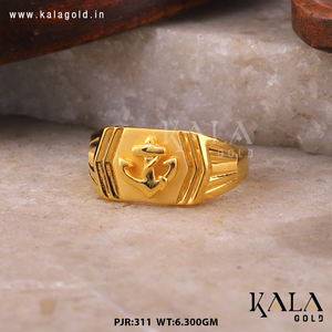 Anillo de oro audaz y masculino de 22 quilates para hombre Estilo simbólico y real para Aniversario de fiesta de boda - Product Image 2
