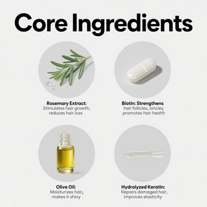 Huile de croissance des cheveux au romarin et à la biotine éprouvée en clinique 100ml huile de traitement et d'épaississement du cuir chevelu avec effet coiffant protecteur contre la chaleur - Product Image 2