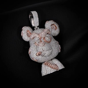 Pendentif personnalisé en diamant Moissanite glacé, dessin animé, bijoux hip hop, cadeau pour lui, clarté VVS - Product Image 2