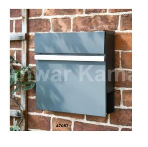 Buzón de correos montado en la pared gris y plateado y soporte para periódicos Buzón de correo montado en la pared seguro y seguro Ideal para decoración del hogar y al aire libre - Product Image 1