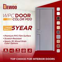 WPC PVC Film Porte DEWOO persienne Style Moderne Prix Pas Cher pour Salon/Toilette En Bois Plastique Ouverture Manuelle Intérieur Usage Domestique