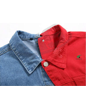 แจ็กเก็ตยีนส์สีทึบสไตล์ไฮสตรีทแจ็กเก็ตยีนส์แบบลำลองตามสั่งมีหลายขนาด - Product Image 3