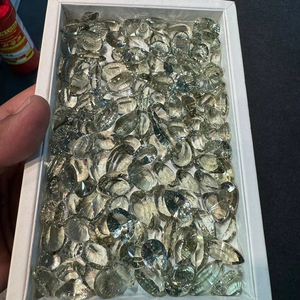 Piedra preciosa de cristal de pera suelta de amatista verde Natural de corte ovalado cóncavo de 8mm de alta calidad certificada por IGI - Product Image 1