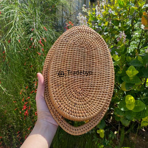 Bandeja de Servicio Móvil de Ratán Tejido Moderno de Primera Calidad, Hecha a Mano, Elegante para el Hogar, Tradebyd - Product Image 5