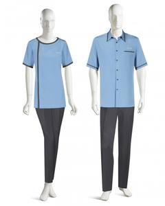 Hotel and Resort Poly/Cotton Chef Uniform para hombres y mujeres OEM Impreso Spa y Office Workwear - Product Image 3