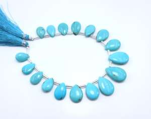 Cuentas en forma de lágrima de pera Lisa turquesa de Arizona, piedras preciosas naturales de turquesa, cuentas de 8 pulgadas de alta calidad - Product Image 5