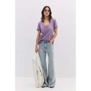 Tissu scintillant, col en V, basique - Product Image 4