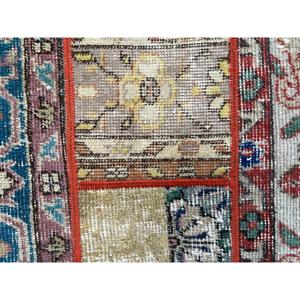 Turkish <b>Runner</b> Rug 2.2x6.3 ft (67x193 cm), Vintage <b>Red</b> Animal Print Wool Rug - Product Image 4