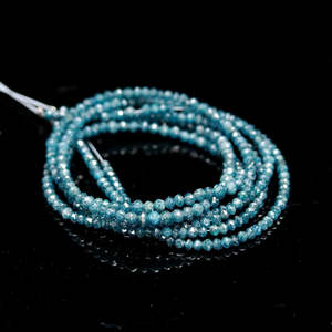 Perles Rondelles Facettées en Diamant Bleu 100% Naturel 2,5-3 mm, Fils de Qualité Exceptionnelle et Bonne Coupe, Clarté VS2 et VVS1 pour la Fabrication de Bijoux - Product Image 1
