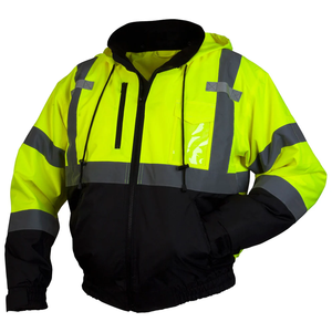 เสื้อแจ็คเก็ตนิรภัยสะท้อนแสง ANSI Class 2 กันน้ำ แขนยาว สำหรับงานก่อสร้างบนถนน - Product Image 3