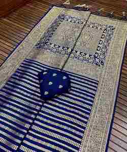 ส่าหรีผ้าไหมคอตตอนสำหรับงานปาร์ตี้ผ้าคอตตอนไม่แพงดีไซน์เนอร์ - Product Image 2