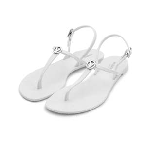 Sandales plates Valentino Jally V-Detail en blanc - Product Image 2