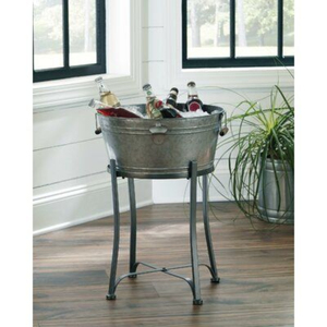 <b>Square</b> Galvanized Metal Beverage Tub with Stand Rustic Ice Bucket Drink Cooler <b>Bin</b> for Outdoor Party Patio Bar Wedding Events - Product Image 6