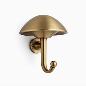 Support mural multifonctionnel en laiton pour champignons avec crochets et rail Matériau en bois pour l'emballage de boîtes à vêtements - Product Image 5