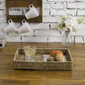 Hot Deal sur le plateau en jonc de mer solide fabriqué à la main de haute qualité en matériau naturel pour cuisine salon et salle de bain - Product Image 5